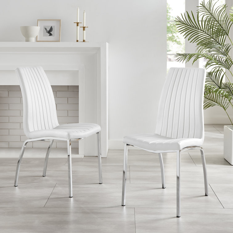 Modern dining chairs discount with chrome legs